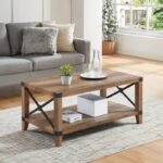 Xelia Natural Wood Coffee Table with Storage