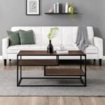 Stekla Metal and Wood Coffee table with two shelves