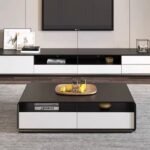 Helenville Modern Natural Wood Coffee Table - 4 drawers