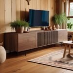Tolira Modern TV Stand with Practical Design – Natural Wood