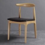 Louis Modern wood chair and leather