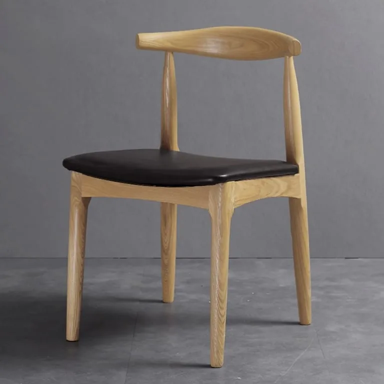 Louis Modern wood chair and leather