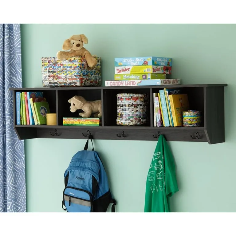 Kanga Solid Hanging Wall Shelf | 5 Hooks