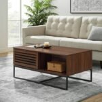 Trevo Wood and Metal Coffee Table with Storage