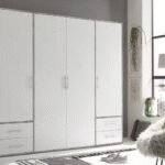 Provalo three-door wardrobe with four drawers Natural wood