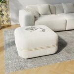 Dario Ottoman – Upholstered Design with Natural Wood Frame