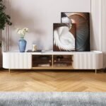 Palley Modern Oval TV Stand - Natural wood