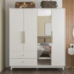 Miramer Natural wood Wardrobe with Mirror