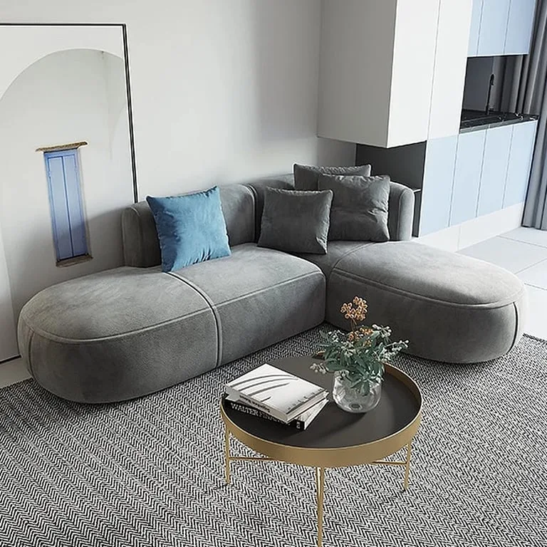 Gramfie L-Shaped Sectional Natural wood
