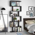 Bissaw white Bookcase with 6 shelves
