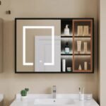 Dexy – LED Bathroom Mirror with Natural Wood Medicine Cabinet