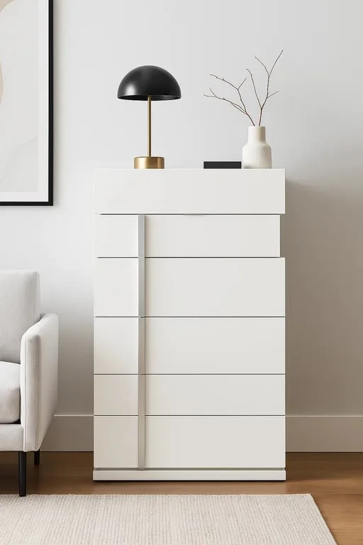 Clear Modern 5 Drawers Chest and Dresser