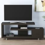 Vesper – Wood TV Stand with Glass Shelves