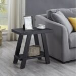 Aveline Side Table – Natural Wood with Shelf