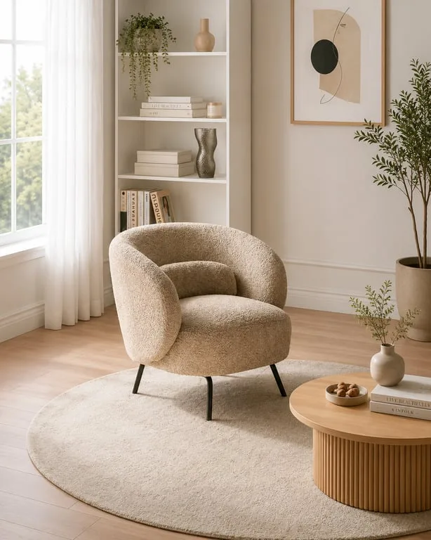 Opale Accent Chair- Natural wood.