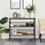 Sandy Wood and Metal Shelving Unit | 3 Shelves