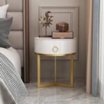 Krax Modern round Nightstand - One drawer