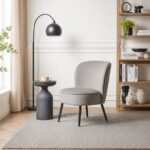 Landro Armless Upholstered Natural wood chair