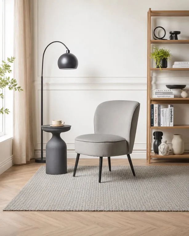 Landro Armless Upholstered Natural wood chair