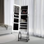 Taulix Jewelry Armoire with Mirror with wheels