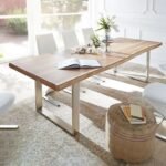 Igloo Dining table - Natural wood with Metal