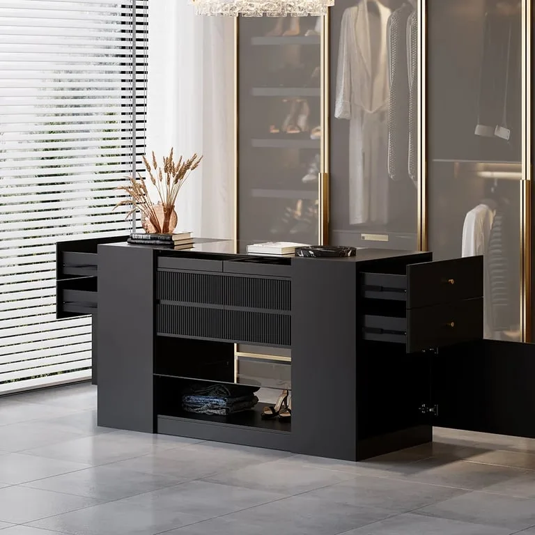 Lunara – Natural Walnut Wood Storage Cabinet with 3 Drawers