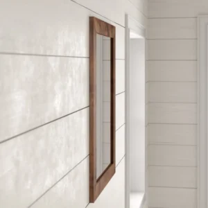 Samara hanging bathroom mirror with a wooden frame - Image 15