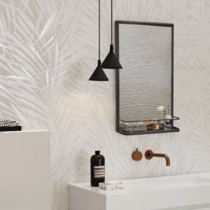 Davis rectangular wall mirror with metal frame - Image 5