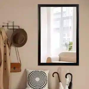 Nigerian Rectangular Hanging Wall Mirror Black Frame
