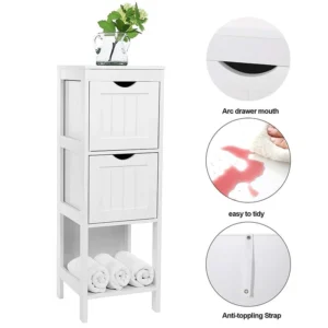 Multifunctional wooden storage cabinet with 2 drawers - Image 5
