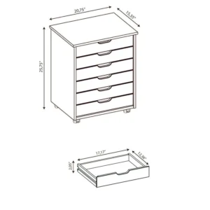 Breshay 6 Drawer Rolling Storage Chest