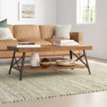 Blake wood coffee table with metal legs