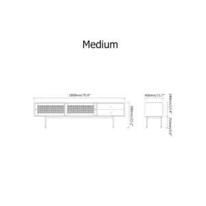 Yata TV unit wood metal base - Image 9