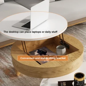 Doba coffee table made of natural wood and drawers - Image 5