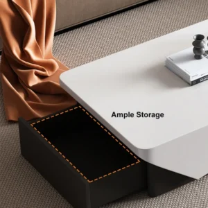 Divia coffee table with storage drawer in black - Image 7