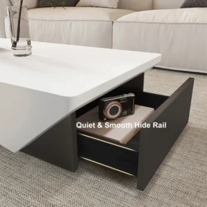 Divia coffee table with storage drawer in black - Image 8