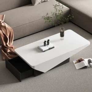 Divia coffee table with storage drawer in black - Image 9