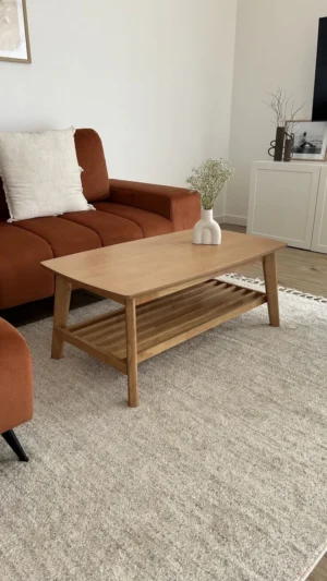 Lava Natural wood coffee table with shelf - Image 13