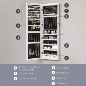 Askin Jewelry and Accessories Cabinet with Mirrors - Image 9