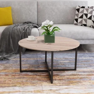 Solid round steel coffee table - Image 3