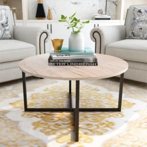 Solid round steel coffee table - Image 4