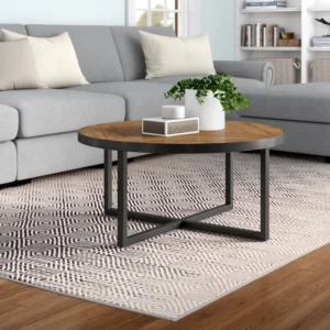 Yardi Round Coffee Table with Metal Legs