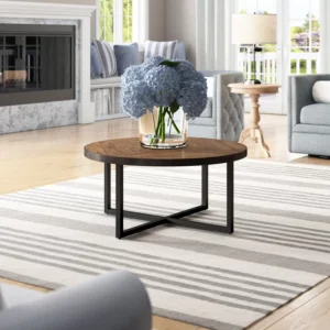 Yardi Round Coffee Table with Metal Legs - Image 6