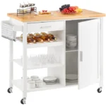 Yun modern kitchen cart with wooden top