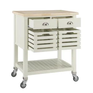 Deway Natural Wood Kitchen Cart - Image 7