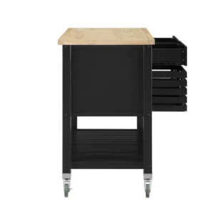 Deway Natural Wood Kitchen Cart - Image 14