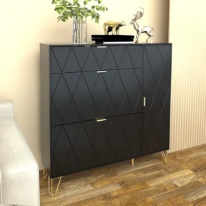 Crevy modern natural wood shoe rack