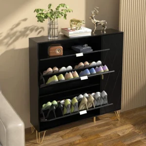 Crevy modern natural wood shoe rack - Image 6