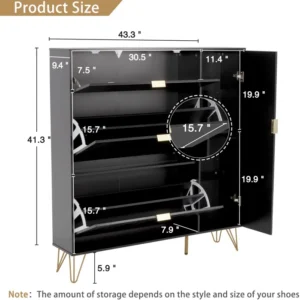 Crevy modern natural wood shoe rack - Image 11