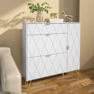 Crevy modern natural wood shoe rack - Image 12